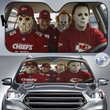 Kansas City Chiefs Horror Movie Car Sunshade | NFL Halloween Windshield Cover Funny Car Sunshade Limited Edition