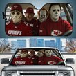 Kansas City Chiefs Horror Movie Car Sunshade | NFL Halloween Windshield Cover Funny Car Sunshade Limited Edition