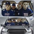 New York Giants Horror Movie Car Sunshade | NFL Halloween Windshield Cover Funny Car Sunshade Limited Edition