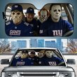 New York Giants Horror Movie Car Sunshade | NFL Halloween Windshield Cover Funny Car Sunshade Limited Edition