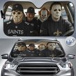 New Orleans Saints Horror Movie Car Sunshade | NFL Halloween Windshield Cover Funny Car Sunshade Limited Edition