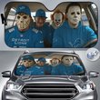 Detroit Lions Horror Movie Car Sunshade | NFL Halloween Windshield Cover Funny Car Sunshade Limited Edition