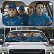 Detroit Lions Horror Movie Car Sunshade | NFL Halloween Windshield Cover Funny Car Sunshade Limited Edition