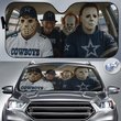 Dallas Cowboys Horror Movie Car Sunshade | NFL Halloween Windshield Cover Funny Car Sunshade Limited Edition