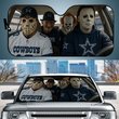 Dallas Cowboys Horror Movie Car Sunshade | NFL Halloween Windshield Cover Funny Car Sunshade Limited Edition