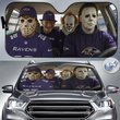 Baltimore Ravens Horror Movie Car Sunshade | NFL Halloween Windshield Cover Funny Car Sunshade Limited Edition