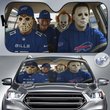 Buffalo Bills Horror Movie Car Sunshade | NFL Halloween Windshield Cover Funny Car Sunshade Limited Edition