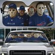 Buffalo Bills Horror Movie Car Sunshade | NFL Halloween Windshield Cover Funny Car Sunshade Limited Edition