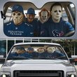 Houston Texans Horror Movie Car Sunshade | NFL Halloween Windshield Cover Funny Car Sunshade Limited Edition