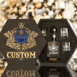 Personalized Edmonton Oilers Decanter Set Wooden Box Custom Gift