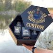 Personalized Edmonton Oilers Decanter Set Wooden Box Custom Gift