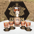 Personalized New York Islanders Decanter Set Wooden Box Custom Gift