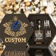 Personalized Tampa Bay Lightning Decanter Set Wooden Box Custom Gift