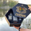 Personalized Chicago Blackhawks Decanter Set Wooden Box Custom Gift
