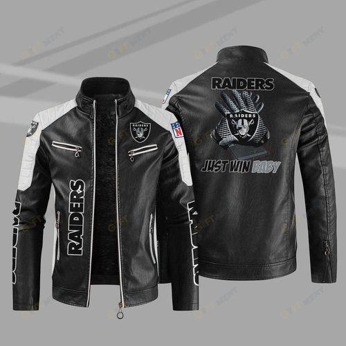 LAS VEGAS RAIDERS LEATHER JACKET FOR MEN JJ2