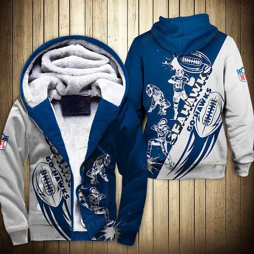 Seattle Seahawks Fleece Jacket 3D Graphic Cartoon player