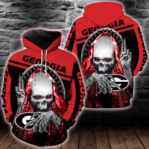 NCAA Georgia Bulldogs Skull Hoodie and T-shirt