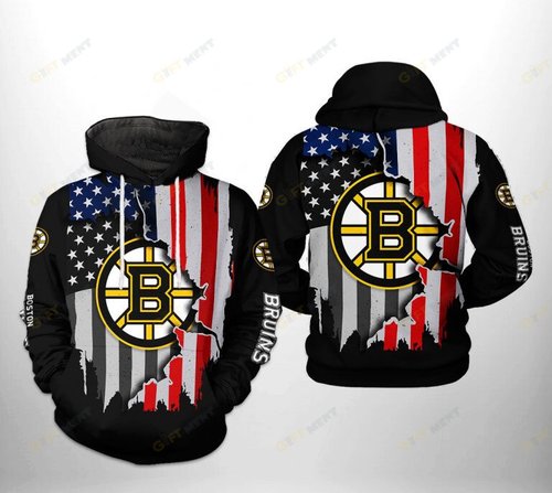 Boston Bruins Hoodie 3d T10
