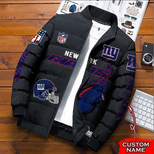 New York Giants Custom Name Down Jacket Shirt