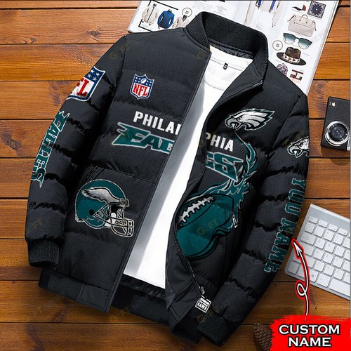 Philadelphia Eagles         Custom Name Down Jacket Shirt