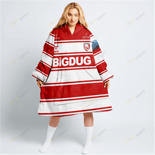 PREMIERSHIP RUGBY GLOUCESTER RUGBY 2022/23 HOME KIT Oodie, Flanket, Blanket Hoodie, Snuggie