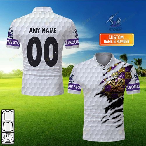 Personalized Golf NRL Melbourne Storm Polo Shirt