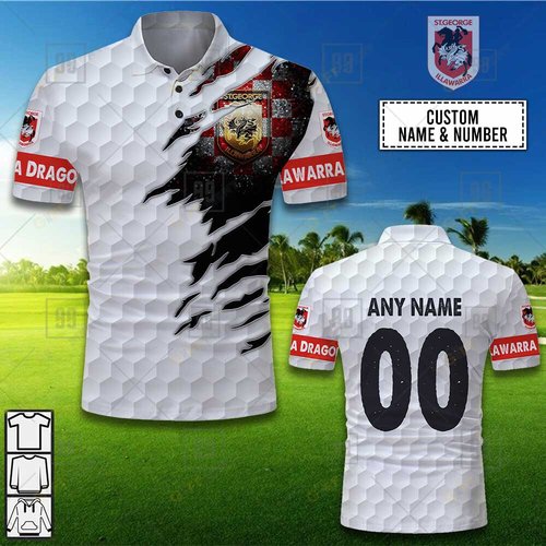 Personalized NRL St. George Illawarra Dragons x Golf Polo Shirt