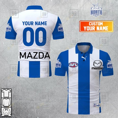 Personalized 2023 AFL North Melbourne Kangaroos Jerseys Polo Shirt