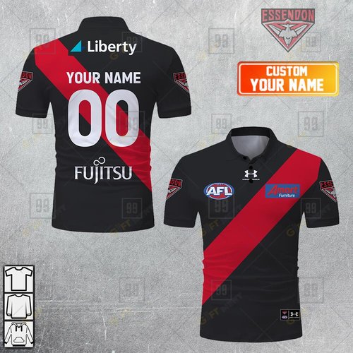Personalized 2023 AFL Essendon Bombers Jerseys Polo Shirt