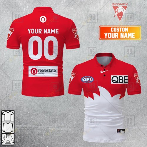 Personalized 2023 AFL Sydney Swans Jerseys Polo Shirt