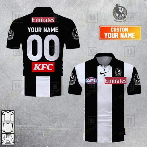 Personalized 2023 AFL Collingwood Magpies Jerseys Polo Shirt