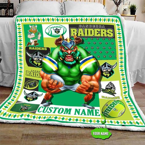Personalized Canberra Raiders Mascot Quilt Blanket