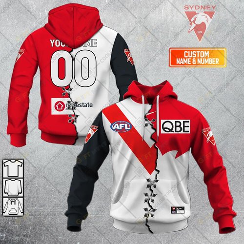Personalized 2023 AFL Sydney Swans Mix Hoodie, T Shirt, Zip Hoodie, Sweatshirt