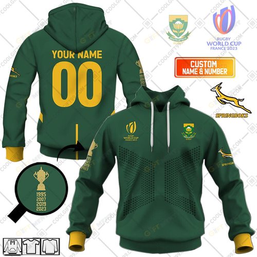 Personalized Rugby World Cup 2023 Springboks South Africa Rugby Home Jersey | Hoodie, T Shirt, Zip Hoodie, Sweatshirt