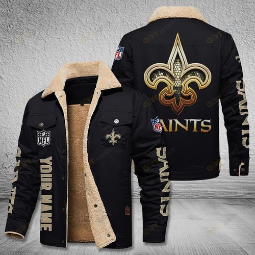 New Orleans Saints Style Leather Jacket 02