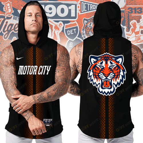 Detroit Tigers 2024 City Connect V3 | Men’s Workout Hooded Tank Tops MLB