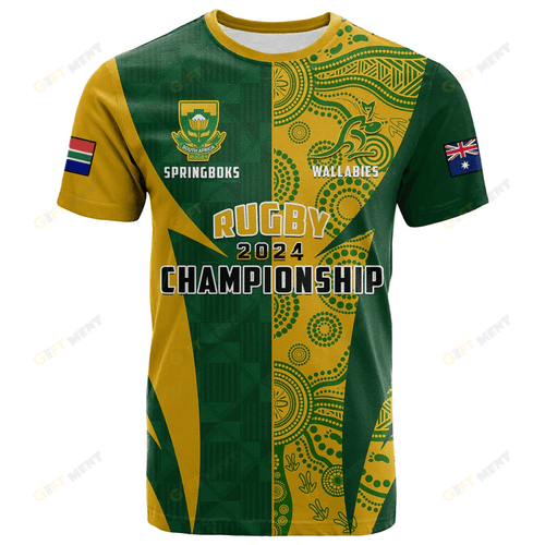 Australia Rugby and South Africa Rugby T Shirt Wallabies Mix Springboks Sporty