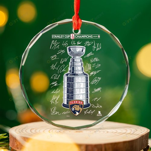 FPanthers Stanley Cup Champions 2024 Glass Ornament