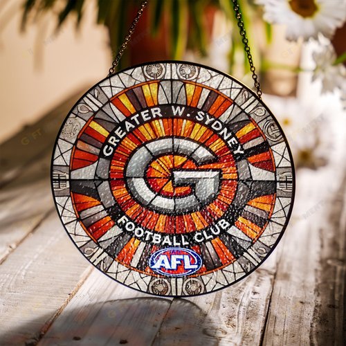 The Greater Western Sydney Football Club Stained Glass Suncatcher for Window Hanging