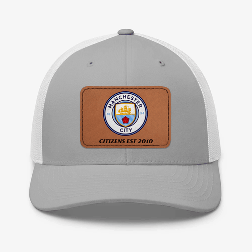 Persionalized Manchester City Leather Patch Trucker Cap