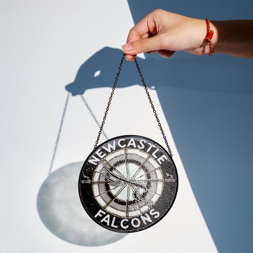 Newcastle Falcons Stained Glass Suncatcher for Window Hanging