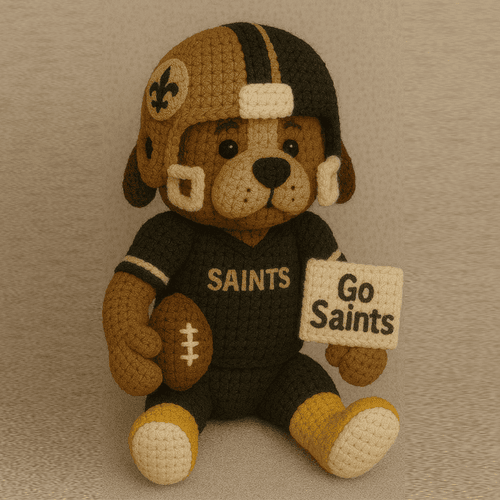 Handmade New Orleans Saints Crochet | with Glasses & Chains | Gift for fans