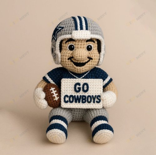 Handmade Dallas Cowboys Crochet | with Glasses & Chains | Gift for fans