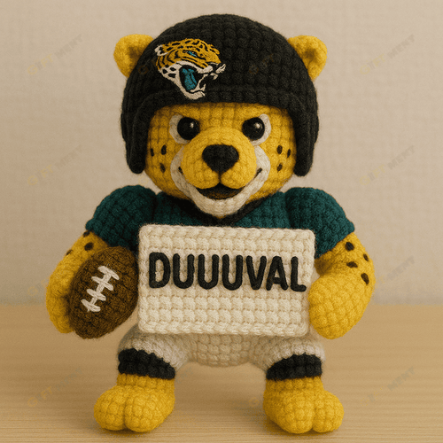 Handmade Jacksonville Jaguars Crochet | with Glasses & Chains | Gift for fans