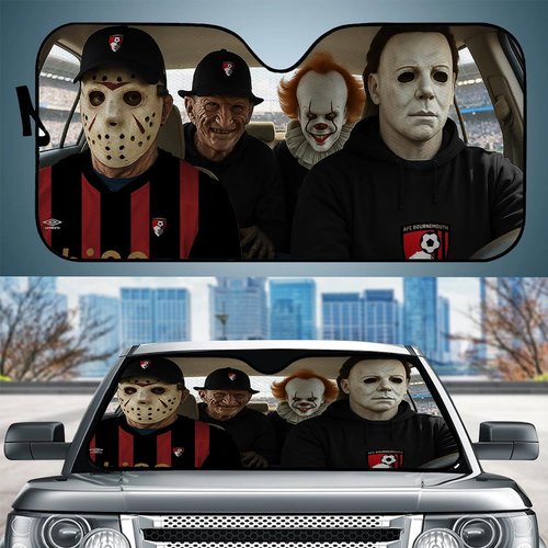 Bournemouth Horror Movie Funny Car Sunshade | EPL Halloween Windshield Cover Funny Car Sunshade Limited Edition