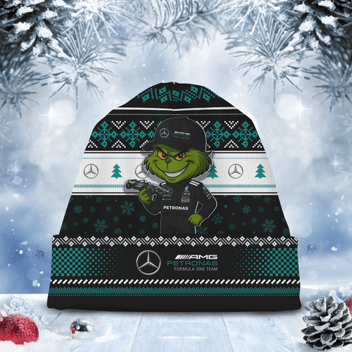 Mercedes AMG Petronas Formula One Team× Grinch F1 Christmas Beanie Hat