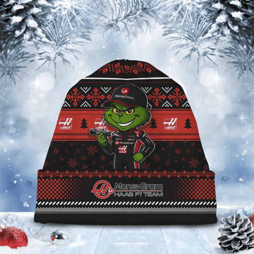 Haas F1 Team × Grinch F1 Christmas Beanie Hat