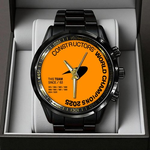 McLaren Formula 1 Team 2025 Constructors’ 10 Times Black Stainless Steel Watch II