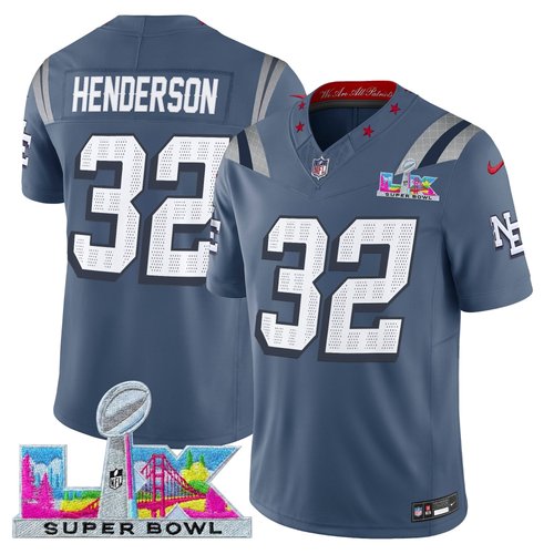 Men's New England Patriots Super Bowl LX Vapor Storm Blue Limited Jersey - All Stitched