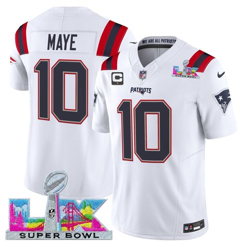 Men's New England Patriots Super Bowl LX Vapor White Limited Jersey - All Stitched
